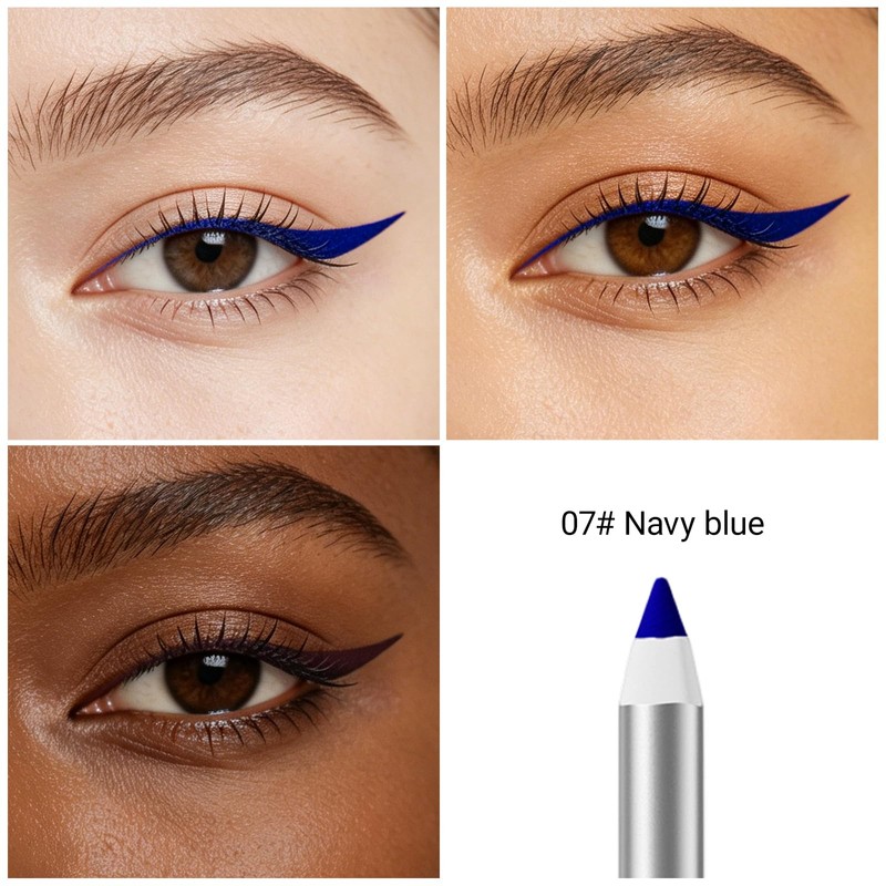 Navy Blue Waterproof Eyeliner Pencil with Sharpener, 07