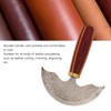 Round Leather Knifes Incisive Blade High Hardness Polished Wooden Handle