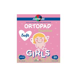 MASTER AID Ortopad Soft Girls Junior - Cerotti Colorati Oculari per Bambini - Cerotto Occlusore Occhio Bambini per il Trattamento di Occhio Pigro e Strabismo - 1 Confezione da 20 Pezzi - 6,7 x 5 cm