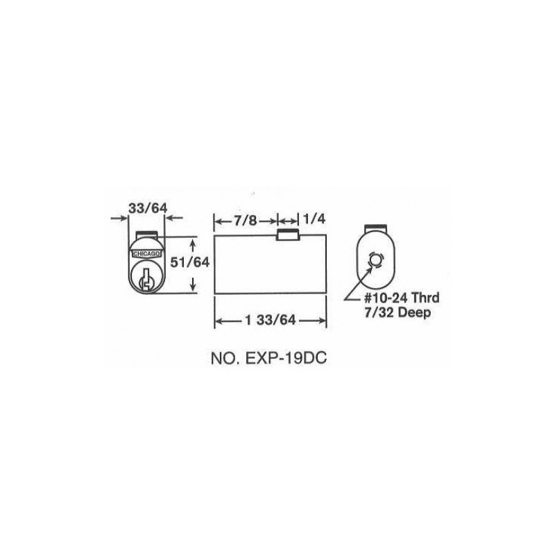 Compx Chicago File Cabinet Lock EXP19
