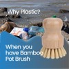 White Magic Eco Basics Plastic Free Pot Brush,Brown