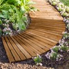 Plow & Hearth Outdoor Wooden Pathway, Natural Waterproof Weatherproof Hardwood
