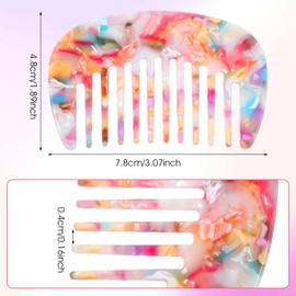 Mabor Mini Hair Comb Wide Tooth, Anti-Static Pocket Size Comb for Thick Curly Hair Care Detangling Comb Detangler Hair Combs for Wet and Dry For Women Men, Multicolor