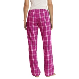 District Women's Flannel Plaid Pant S Dark Fuchsia