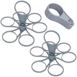 PcvGef Pack of 2 Festival Cup Holders, Drinks Carrier with Handle, Festival Cup Holder for Outdoor Events, Grey Plastic Cup Holder for Sports Events and Group Activities