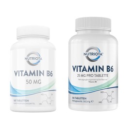 Vitamin B6 25 mg | 365 highly effective vegan tablets | contributes to a healthy metabolism, a normal function of the nervous and immune system | contributes to the reduction of fatigue | by Nutriota