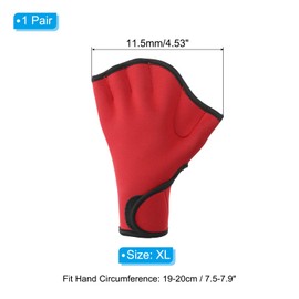 PATIKIL Swim Gloves, Webbed Swimming Gloves Aquatic Fitness Water Resistance Swim Hand Paddles for Women and Men Water Aerobics, XL, Red