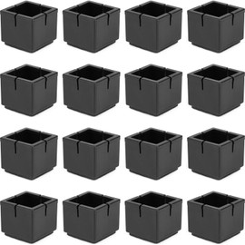 Anwenk Chair Leg Floor Protectors Chair Leg Caps 1 1/4" to 1 3/8" Square Table Chair Feet Protectors Hardwood Floor Protectors with Felt Pads, Color Black (16 Pack)