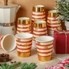 100 Pcs 9 oz Disposable Christmas Cups Christmas Paper Cups