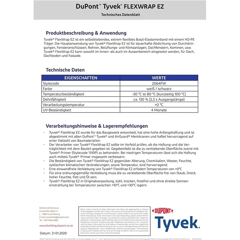 DuPont FlexWrap EZ 2 3/4" x 15' Flexible Adhesive Flashing