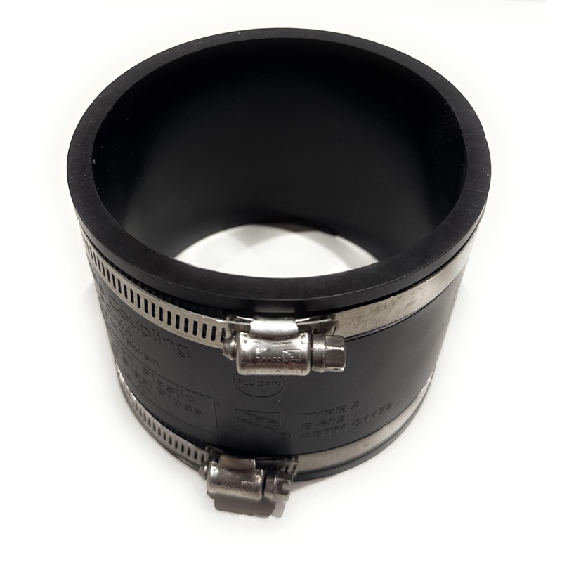 Aqua Universe 4" Flexible Rubber Connector 130x130x100mm with Hose Clips