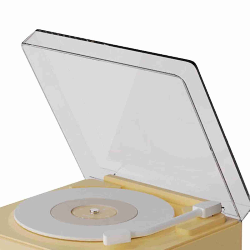 Rotating Vinyl Disc Alarm Clock Speaker Retro 360 Degree Stereo
