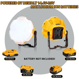 Hiesuan Camping Light for Dewalt 20v Battery, Flashlight 20v, Portable Light 2400LM with 4 Modes, Hanging Hook for Tent, Garage, Jobsite, Power Outages, Hurricane, Emergency