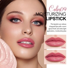 HHLTOH HHLTOH 1Pcs Tinted Lip Balm Moisturizing Lipstick C Waterproof Hydrating Matte Lip Balm for Women, Creamy Natural Color Stain for Dry Lips,Soft Matte Finish with Subtle Scent (#09 Peach Pink)