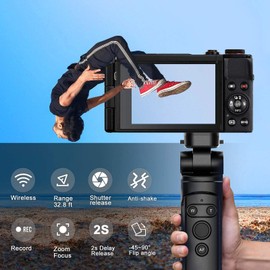 AODELAN Camera Tripod with Remote Control Handle for Vlogging, Compatible with Canon EOS RP, EOS R, R5, R6, M50, 6D Mark II, 77D, 850D, 800D, 200D, 250D, 90D, EOS M6 Mark II