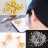 7 Styles 500PCS Earring Backs Replacements, Hypoallergenic Silicone Metal Plastic