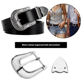 The Lord of the Tools 1 Set Belt Buckle Western Belt Buckles Set 3 Modules Belt Decoration Handmade Buckle Made of Zinc Alloy, silver