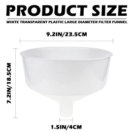 Filling Funnel Plastic Wide Mouth Canning Funnel Oil Resin Filter Cup (26.5X26.5X19.5CM)