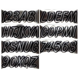 Hardline Products Series 400 Factory Matched 3-Inch Boat & PWC Registration Number Kit, Chrome/Black,CHBKG400