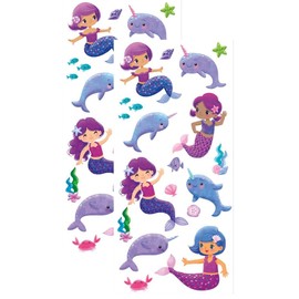 Playhouse Mermaids and Narwhals Grape Scented Scratch & Sniff Sticker Sheets - 1 Pack