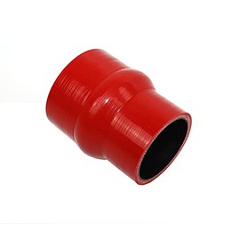 TenkeAuto Universal High Temperature 4-Ply Reinforced 2.25" ID to 2.75" ID Hump Reducer Silicone Hose Coupler 4" Length (2.25"-2.75", RED)