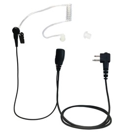 PROMAXPOWER 1.5-Wire Security & Surveillance Clear Acoustic Tube Earpiece Headset with PTT Button Mic for Motorola Radios CP110 CP200D CLS1110 CLS1410 EP450 GP308 RDM2070D