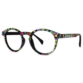 VOOGLAM Stylish Round Blue Light Blocking Glasses for Women Anti Eyestrain UV Eyewear Colorful Minnie VFT0271-13