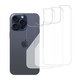 iCsapr 3 Pack Glass Back Screen Protector Compatible for iPhone 15 pro max / 14 Pro Max [6.7 Inch] [9H Hardness]-HD Tempered Glass, Scratch Resistant, pelicula traseira,rear glass protector