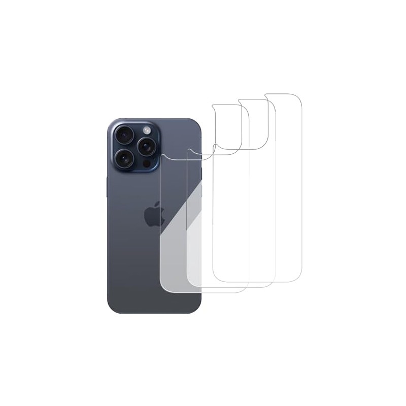 iCsapr 3 Pack Glass Back Screen Protector Compatible for iPhone