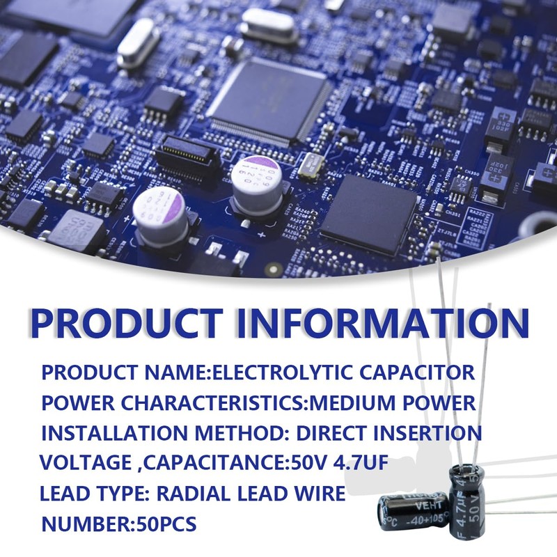 Innfeeltech Electrolytic Capacitors 4.7uF 50V Aluminium Radial Electrolytic Capacitors Pack