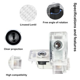 Lzmytsdklo 4Pcs Car Door LED Projector, Puddle Lights Door Lights Welcome Lights Car Door Lights Compatible with SRX XTS ATS XT4 XT5 XT6 Accessorie