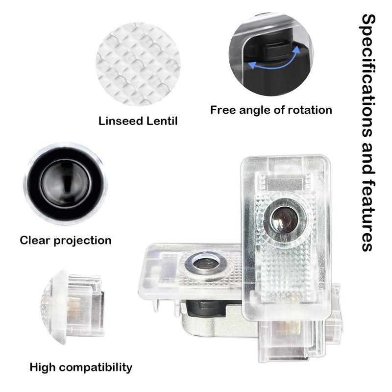 Lzmytsdklo 4Pcs Car Door LED Projector, Puddle Lights Door Lights
