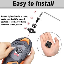 ESOSZNUA 1 Set Bicycle Cleats Set SPD Cleats Bike Pedal Cleats Pedal Plates Bicycle Accessories Set Bicycle Accessories Set Safety Plate Accessories - Black with Hex Key