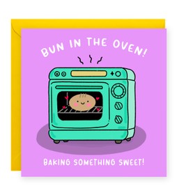 Bun in the Oven Card, New Baby, Expecting Parents, Pregnancy Card, Congratulations