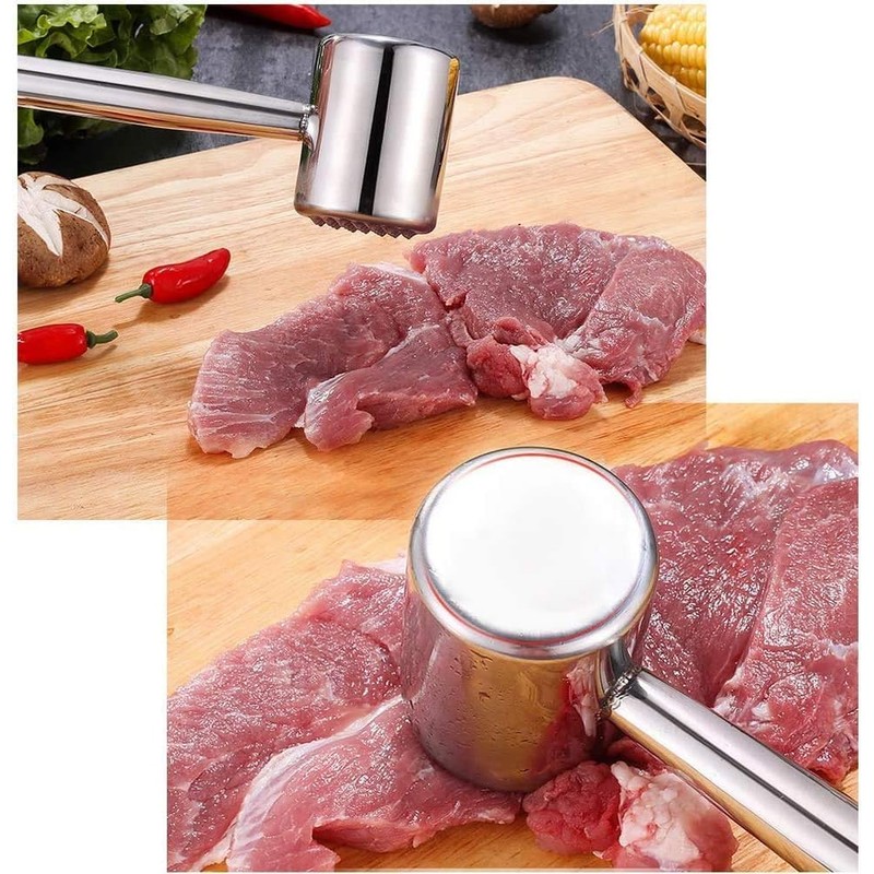 Meat Tenderizer, Meat Cutting Muscles, Aluminum, Double-Sided Meat Hammer, Kitchen