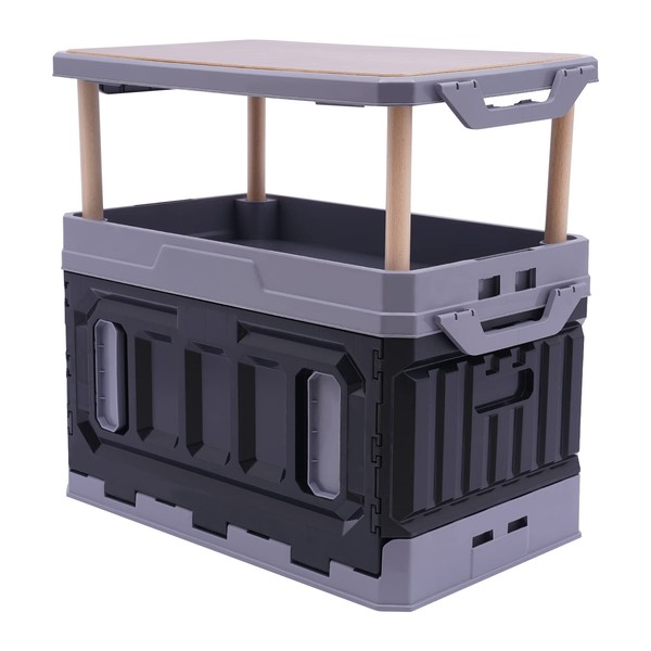 RustyVioum Storage Box, 3 Layers Raised 95 L Folding Table,