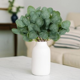 40 Pcs Faux Eucalyptus Stems, Artificial Green Eucalyptus Leaves for Home and Office Decor, 12.5 in High, Perfect for Wedding and Table Decorations