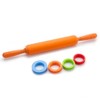 Adjustable Silicone Rolling Pin with 4 Spacers for Dough Pizza