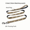 Olahibi Dog Bowtie Collar and Leash Combo Set, Brown Leopard