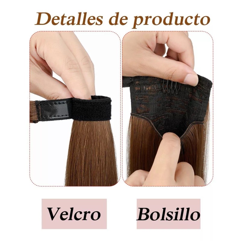 Xbwig Coleta Postiza Cabello Lacio Caballo Natural Extensiones