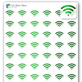 Wifi Icon Planner Sticker / 54 gold foil (1/2”) / Pay Internet Bills Budget Allowance Finance/Essential Productivity Life Planner/Bujo Bullet Journaling (1 Sheet, Mint Foil)