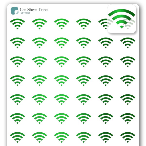 Wifi Icon Planner Sticker / 54 gold foil (1/2”) /