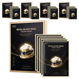 Dr. G Royal Black Snail Cream Mask, 5 packs, 5 pieces / 닥터지 로얄 블랙 스네일 크림 마스크, 5개입, 5개