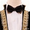 Alizeal Men's Pre-tied Golden-Metal-Edged Two-Layer Bow Ties (Black)
