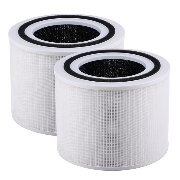 2 Pack Air Purifier replacement filter for Levoit Core 300 and Core 300S VortexAir Air Purifier, H13 true hepa filter Core 300-RF White