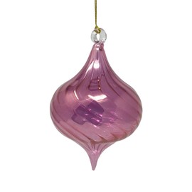 Egyptian Museum Purple Swirl Onion Glass Ornament – Handblown Egyptian Ornament, 5"