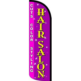 Vista Products Hair Salon (Cuts, Color, Styling) Windless Polyknit Feather Flag (3 x 11.5 feet)
