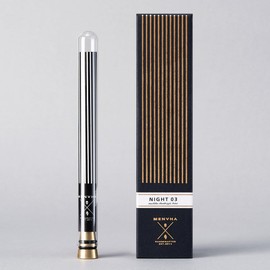 MENVHA Incense Set, Japanese Incense Sticks with a Brass Holder, Hand-Made by Artisan, 30sticks, Night Series (Night03 - Powdery Sandalwood)