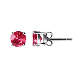 Franki Baker Genuine Burmese Round Small Dainty Ruby & Sterling Silver Stud Earring. Diameter 3mm.