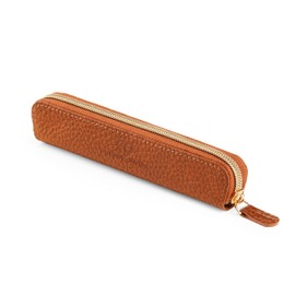Antony Olivier Real Leather Pencil Case | Rustic Brown Pen Pouch with Zip | for Men, Women & Professionals | Cutest Slim Design Size Pouch for Stationery & Utensils